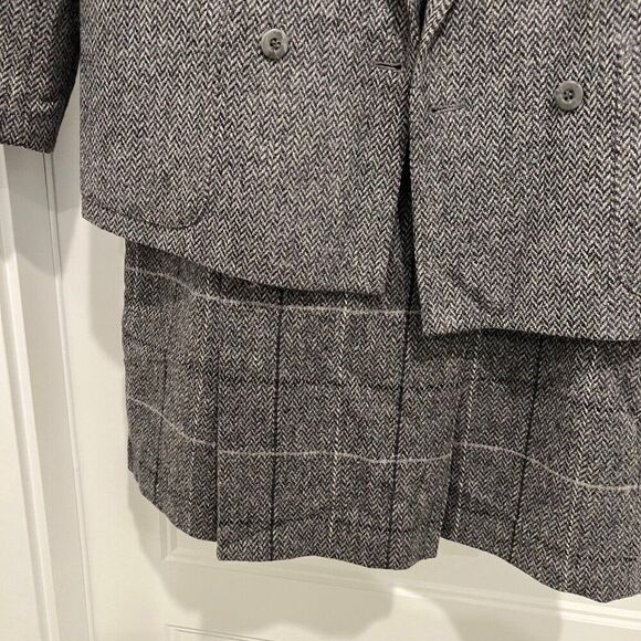 The Edinsburgh Woollen Mill Pure New Wool Gray Blazer Jacket & Skirt Set Size 10 - Picture 4 of 8